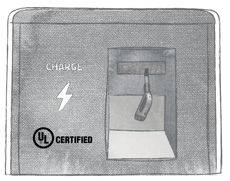 A sketch of the UL Certified Charge Cube