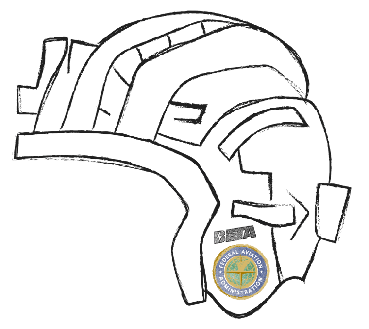 The BETA flight test helmet