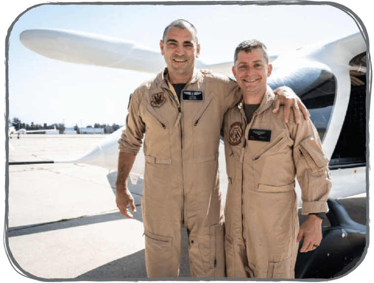 Two pilots in front of ALIA